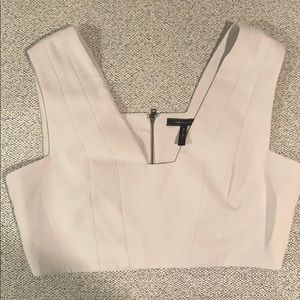 Tan BCBG crop top with zipper
